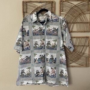 Reyn Spooner Dietrich Varez Father Damien Aloha Hawaiian Shirt Rare L READ B37